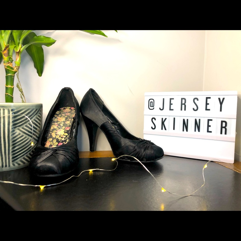 Rocky - Black Satin Heels - Size 7